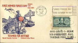 First Armed Forces Day, May 1950, Oakland, Calif., Teamed for Defense, Naval Supply Center First Day Cover