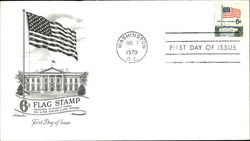 6 cent Flag Stamp, First Day Issue, Printed in Sheet Form on Nine Color Huck Press First Day Cover