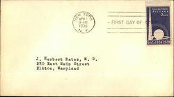 New York World's Fair 1939, First Day of Issue First Day Cover