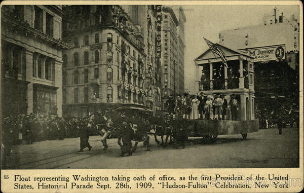 Float Representing Washington Taking Oath of Office New York
