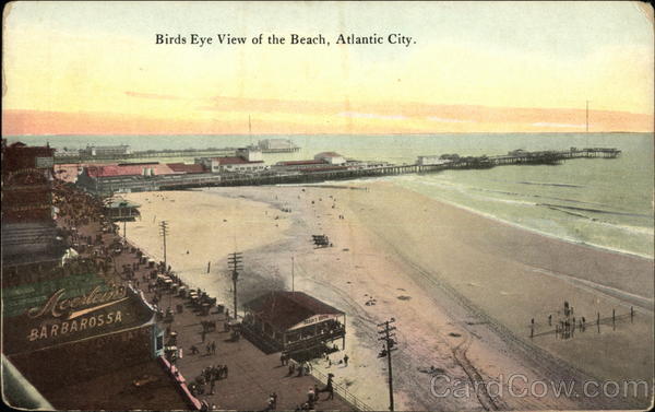 Bird's Eye View of Beach Atlantic City New Jersey
