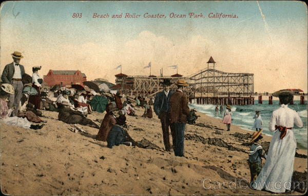 Beach and Roller Coaster Ocean Park California