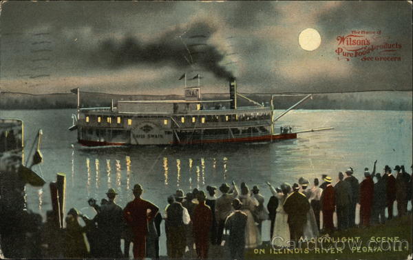 Moonlight Scene on Illinois River Peoria