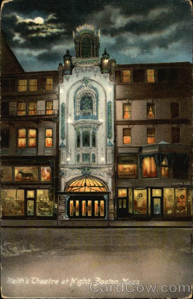 Keith's Theatre at Night Boston Massachusetts