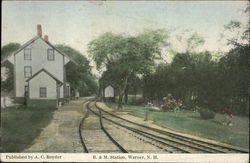 B & M Station Warner, NH Postcard Postcard