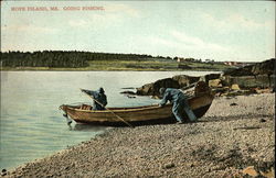 Going Fishing, Hope Island Cumberland, ME Postcard Postcard