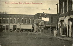 Northeast Side of Square Cincinnati, IA Postcard Postcard