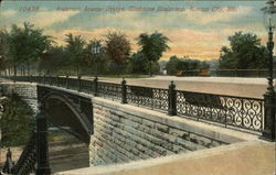 Anderson Avenue Bridge, Gladstone Boulevard Kansas City, MO Postcard Postcard