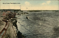 River Front Burlington, IA Postcard Postcard