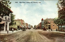 Main Street, Looking East Florence, CO Postcard Postcard