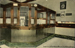 Interior of Smithland Bank Postcard