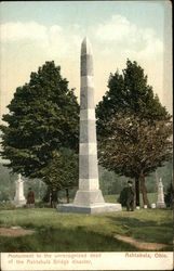 Monument to Unrecognized Dead of Ashtabula Bridge Disaster Ohio Postcard Postcard
