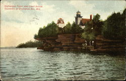 Sherwood Point and Light House Sturgeon Bay, WI Postcard Postcard