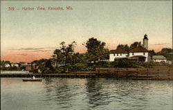 Water and Harbor View Kenosha, WI Postcard Postcard