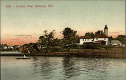 Water and Harbor View Postcard