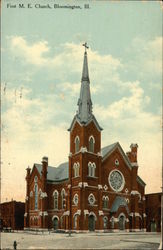 First M.E. Church Bloomington, IL Postcard Postcard