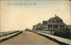 View on Ocean Street Brant Rock, MA Postcard Postcard