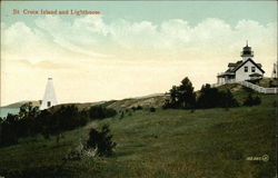 St. Croix Island and Lighthouse Postcard