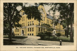High School Newtonville, MA Postcard 