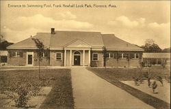 Entrance to Swimming Pool, Frank Newhall Look Park Florence, MA Postcard Postcard