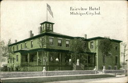 Street View of Fairview Hotel Michigan City, IN Postcard Postcard