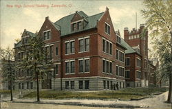 New High School Building Zanesville, OH Postcard Postcard