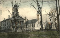 Town Hall & Baptist Church Postcard