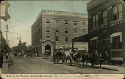 Scene in the Wholesale District Danville, IL Postcard Postcard