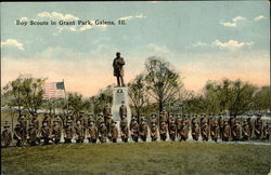 Boy Scouts in Grant Park Galena, IL Postcard Postcard