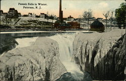 Passaic Falls in Winter Paterson, NJ Postcard Postcard