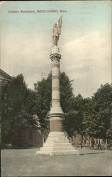 Soldiers Monument Middleboro, MA Postcard Postcard