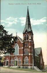 Roman Catholic Church Hyde Park, MA Postcard Postcard
