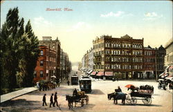 Street Scene Haverhill, MA Postcard Postcard