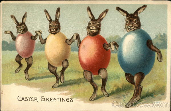 Easter Greetings With Bunnies