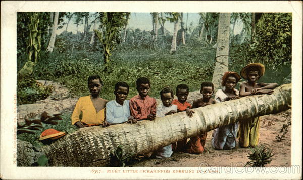 Eight Little Pickaninnies Kneeling in a Row Black Americana