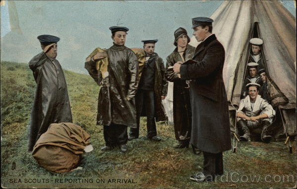 Sea Scouts Reporting on Arrival Boy Scouts