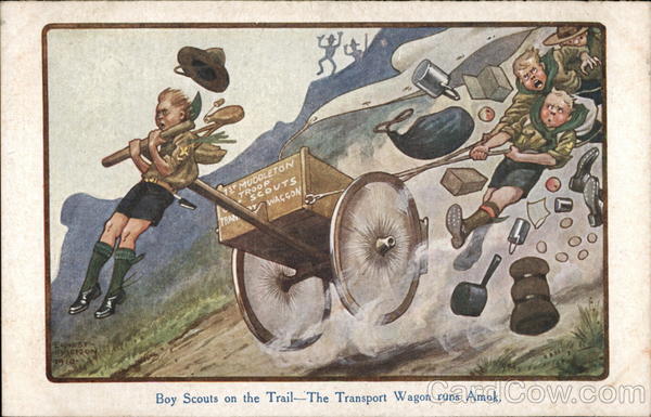 Boy Scouts on the Trail - The Transport Wagon Runs Amok