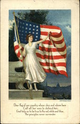 Dear Flag of Our Country, Whose Stars and Whose Bars Call all her Sons to Defend Her Postcard