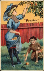 Peaches Fruit Postcard Postcard