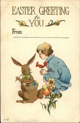 Easter Greeting to You, From With Children Postcard Postcard