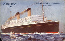 White Star Line, Twin-Screw R.M.S. Homeric, 34,351 Tons Postcard