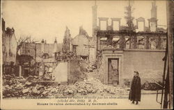 House in Ruins Demolished by German Shells Military Postcard Postcard