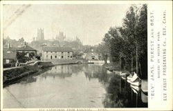 Ely Cathedral From Railway Postcard