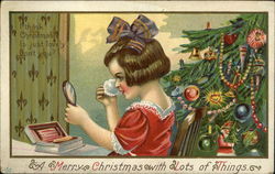 A Merry Christmas with Lots of Things Postcard