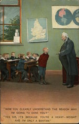 "Now You Clearly Understand the Reason Why I'm Going to Cane You?" Postcard