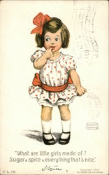 What are Little Girls Made of? Sugar & Spice & Everything That's Nice Katherine Gassaway Postcard Postcard