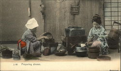 Preparing Dinner Postcard