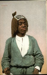 Barbarian Posing Black Americana Postcard Postcard