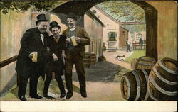 Three Drunk Men Postcard