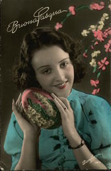 Buona Pasqua - Art Deco Eggs Postcard Postcard